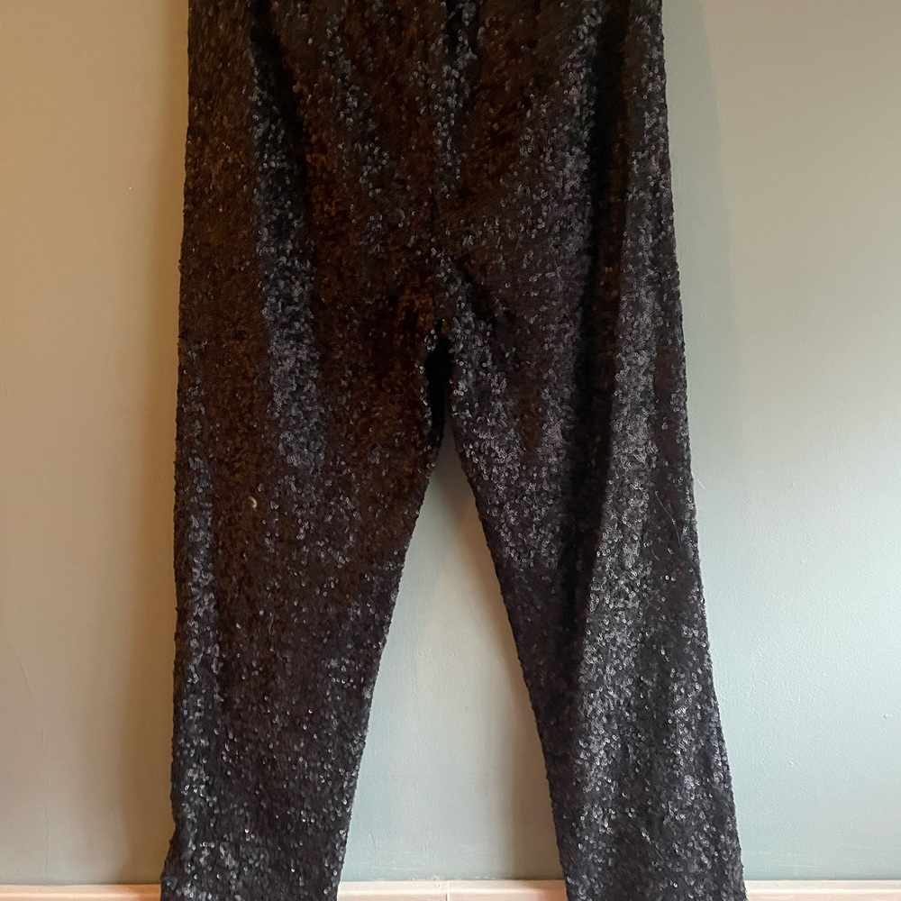 Men's Black Textured Pants - Picture 3 of 4
